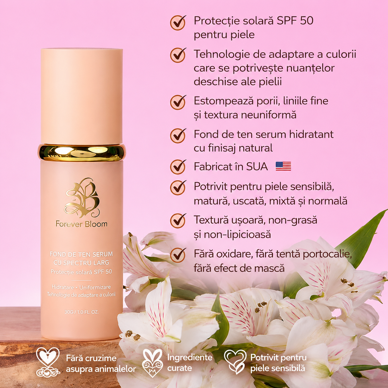 Fond de Ten Magic SPF50 – Nuanță Universală pentru Toate Tipurile de Ten